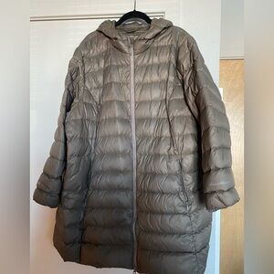 Plus size Eddie Bauer quilted down parka.